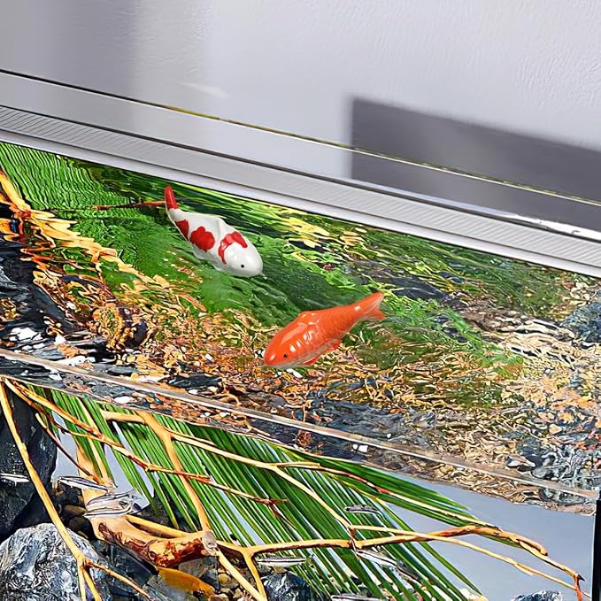 Housoutil 2pcs Ceramic Fish Ornaments Floating Fish Decorations for Aquarium Pond Home Decor