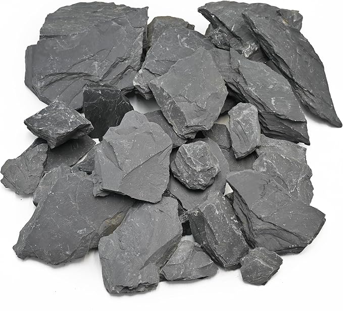 Aquarium Rocks 10LB Natural Slate Rock for Aquarium Landscaping for Terrariums, Reptile Habitats & Creative Aquascaping-3 to 8 Inches