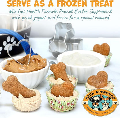 Dog Peanut Butter - with Prebiotic and Probiotic for Dogs to Boost Gut Health - Supports Digestive Support and Immune Support - Peanut Butter Treats - Gut Health (8.46oz)