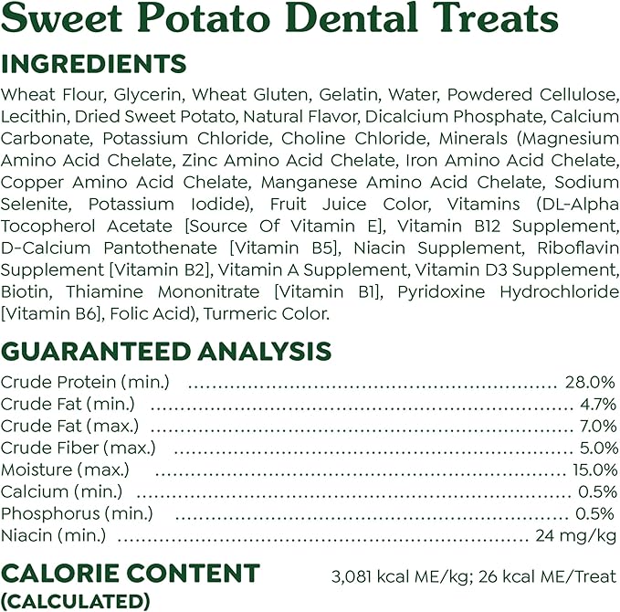 Greenies Teenie Dental Dog Treats, Sweet Potato Flavor, 36 oz. Pack (130 Treats)