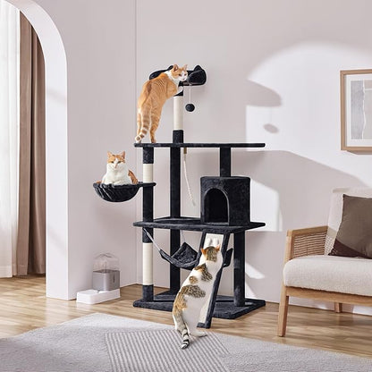 Yaheetech 63.5in Multi-Level Cat Tree Tower Condo with Scratching Posts, Platform & Hammock, Cat Activity Center Play Furniture for Kittens, Cats & Pets