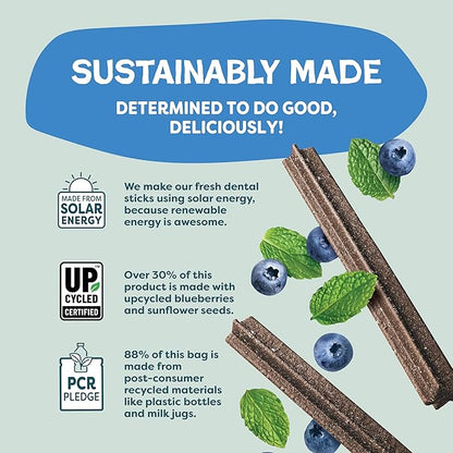 Shameless Pets Dental Treats for Dogs, The Tooth Berry - Healthy Dental Sticks with Immune Support for Teeth Cleaning & Fresh Breath - Free from Grain, Corn & Soy