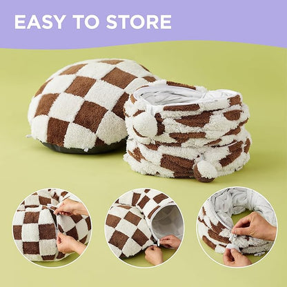 Lesure Cat Tunnel Bed for Indoor Cats - Cute Cat Donut Tunnel Toys for Small Large Cats with Washable Circle Cushion, Round Pet Peekaboo Cave Toy for Kitten/Puppy/Rabbit, Standard Brown