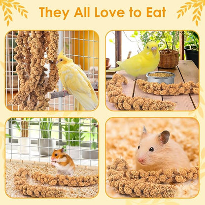 KATUMO 1.1LB Spray Millet Treat for Pet Birds, Natual Sun-Dried Bird Millet Parrot Food for Parakeet Budgie Cockatiel Finches Lovebird Conure Parrots Hamster