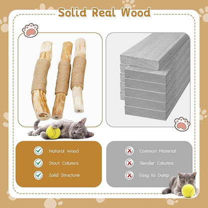 Wooden Cat Tree, Modern Cat Tree Tower with Jumping Platforms, Baskets, Cat Condo, 40" Cat Scratching Posts for Indoor Cats Kitten