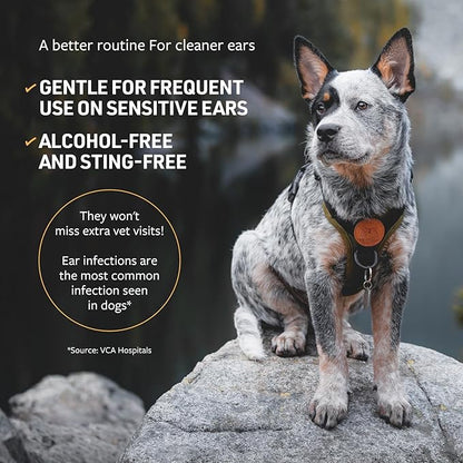 Veterinary Formula Clinical Care Ear Therapy Bundle with Cleaner Solution 8 Fl Oz + Cleaner Wipes 100 ct – Cat & Dog Ear Cleaner, Helps Soothe Itchiness and Clean The Ear Canal of Debris and Buildup