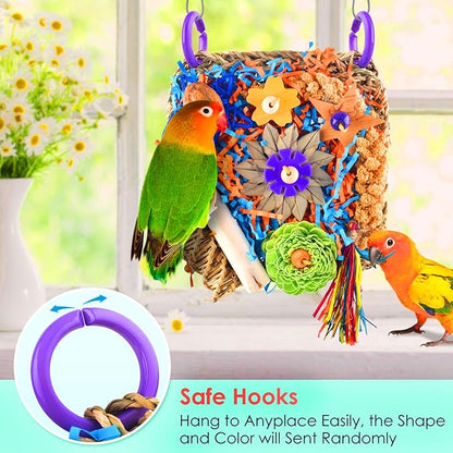 KATUMO Bird Toys, Cockatiel Foraging Shredder Toys for Parakeet Lovebird Budgie Parrotlet Conure Small-Medium Bird cage Accessories