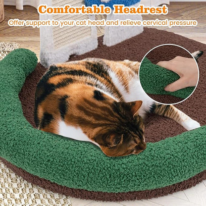 Tangkula Mushroom Cat Bed, Cat Claw Scratcher with Wide Large Platform, Sisal Scratching Panel, Spring Ball, PP Cotton Padded Headrest, Cat Tree House with Interactive Toys for Kittens