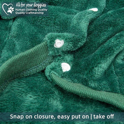 FabriCastle Dog Hoodie Sweater for Small Dogs Boy and Girl, Dog Clothes XS XXS Puppy Sweatshirt, Pet Outfit, Cat Clothing Super Soft Warm Snap On Closure (Dark Green, Medium)