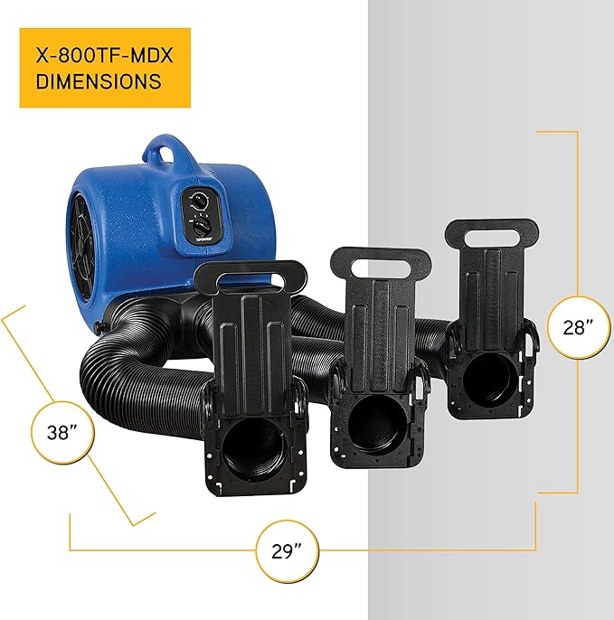 XPOWER X-800TF-MDK 3/4HP Professional Pet Grooming Carbon Dust Free Cage Dryer with Multi Drying Kit & Timer For Quicker Turnaround Time