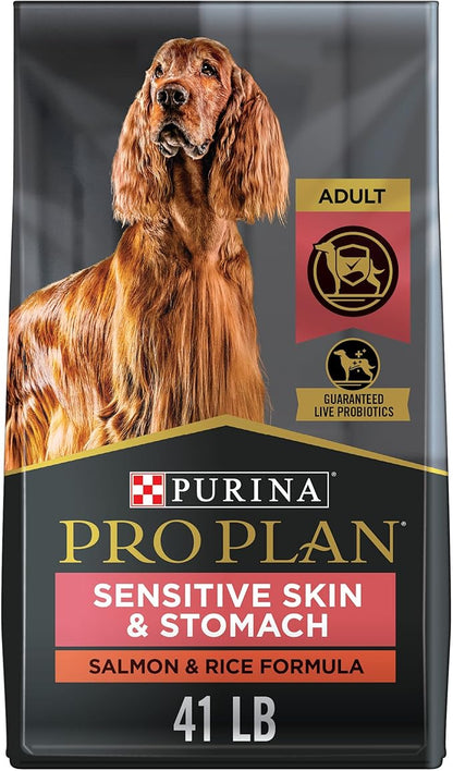 Purina Pro Plan Sensitive Skin and Stomach Dog Food With Probiotics for Dogs, Salmon & Rice Formula - 41 lb. Bag