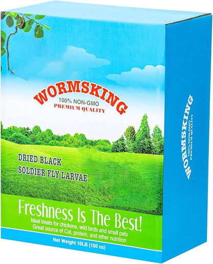 10LB Dried Black Soldier Fly Larvae, More Calcium Than Dried Mealworms, High Protein Chicken Feed, Poultry Treat
