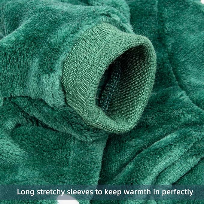 FabriCastle Dog Hoodie Sweater for Small Dogs Boy and Girl, Dog Clothes XS XXS Puppy Sweatshirt, Pet Outfit, Cat Clothing Super Soft Warm Snap On Closure (Dark Green, X-Small)