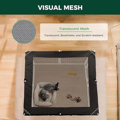 FXW Homeplus Unleashed Indoor Dog Playpen - Stress-Free and Safe Play, Heavy Duty 24 Inch 8 Panels with Playpen Cover for Puppy and Small Dogs, White│Patented