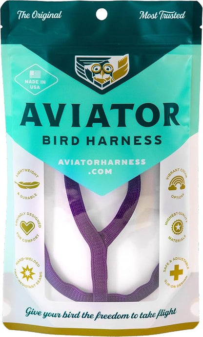 The AVIATOR Pet Bird Harness and Leash: Large Purple