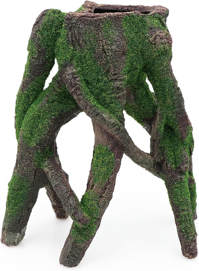 AQUA KT Aquarium Tree Stump Branch Rock Fish Hiding Place for Betta Cichlid Goldfish Fish Tank Aquarium Landscape Decoration