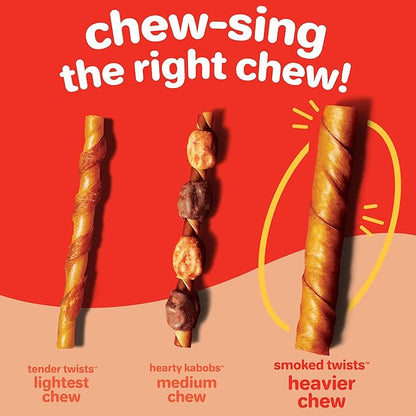 Hartz Oinkies Smoked Twists with Naturally Smoked Pork Rawhide-Free Dog Treats, Highly Digestible Long Lasting Dog Chews, 40 Count