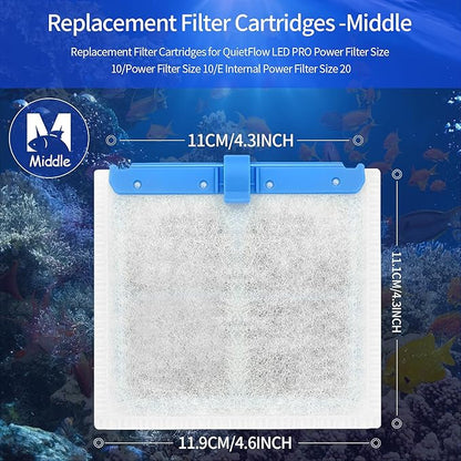 10 Pack Medium Replacement Filters Cartridges for Aqueon QuietFlow,Replacement Filter Cartridges with Aqueon QuietFlow LED PRO Power Filter Size 10