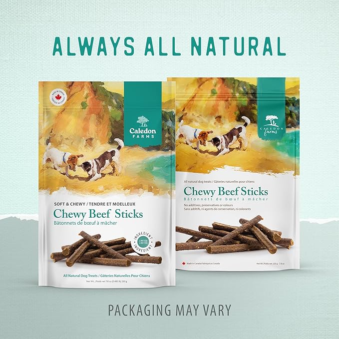 Caledon Farms Chewy Beef Sticks Dog Treats: 220G/7.8OZ