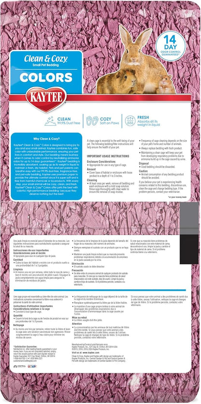 Kaytee Clean & Cozy Colors, Small Animal Bedding with Extreme Odor Control, Plum, 24.6 Liters