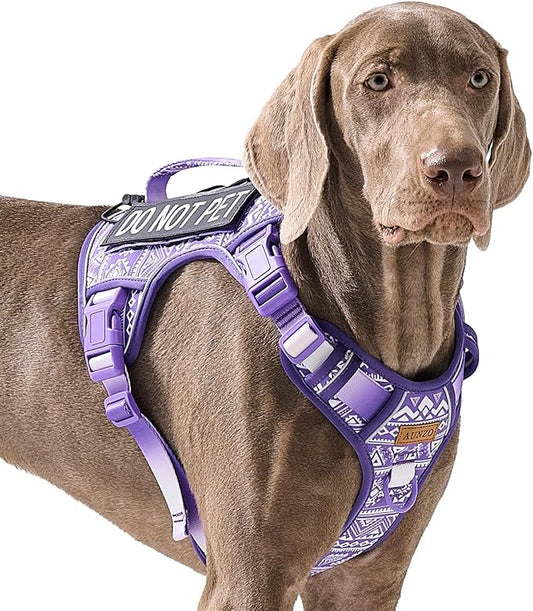 Tactical Dog Harness X-Large No Pull Easy Walker, Escape Proof Harness Vest with Handle, Reflective Vest with 2 Leash Clips and 3 Buckles, Newfoundland Alaska German Shepherd Mastiffs, XL