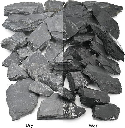 Aquarium Rocks 10LB Natural Slate Rock for Aquarium Landscaping for Terrariums, Reptile Habitats & Creative Aquascaping-3 to 8 Inches