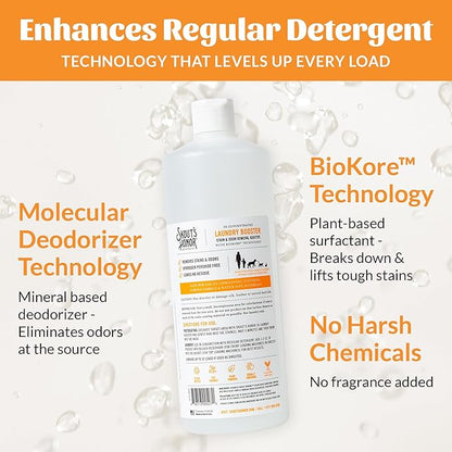 Skout's Honor Laundry Booster Stain & Odor Removal Additive - Plant-Powered Formula for Pet Bedding, Clothing, and Washable Pee Pads - Eco-Friendly & Cruelty-Free, 32 oz