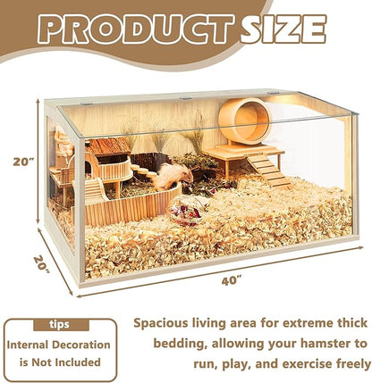 Hamster Cage Chewproof, Large Hamster Cages and Habitats, Openable Top with Acrylic Sheets, Solid Built