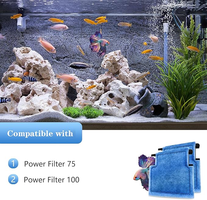 Aquarium Filter Cartridge Replacement Rite-Size A Filter Cartridges 32 Pack Compatible with Power Filters 75/100
