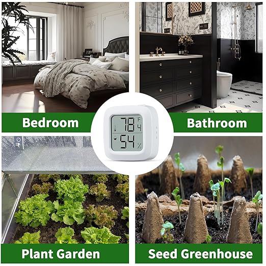 2-Pack Reptile Thermometer and Hygrometer – LCD Digital Temp & Humidity Monitor for Bearded Dragon, Gecko, Snake Tanks, Incubation Boxes, Indoor Pet Habitats