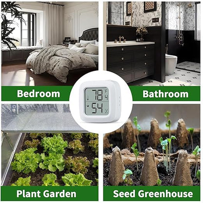 2-Pack Reptile Thermometer and Hygrometer – LCD Digital Temp & Humidity Monitor for Bearded Dragon, Gecko, Snake Tanks, Incubation Boxes, Indoor Pet Habitats