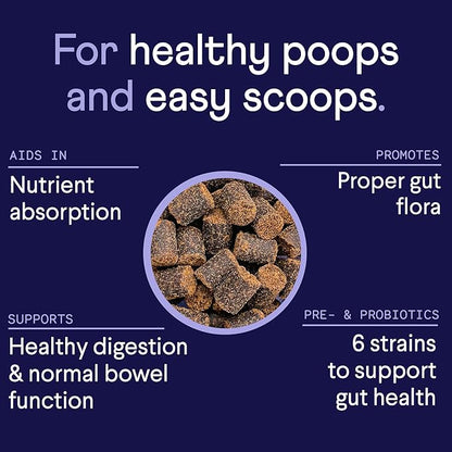 Finn Digestive Probiotics for Dogs - Complete Digestive System Support with Pumpkin, Prebiotics, & Live Probiotics - Vet Recommended & Made in The USA - 90 Soft Chews (Peanut Butter)