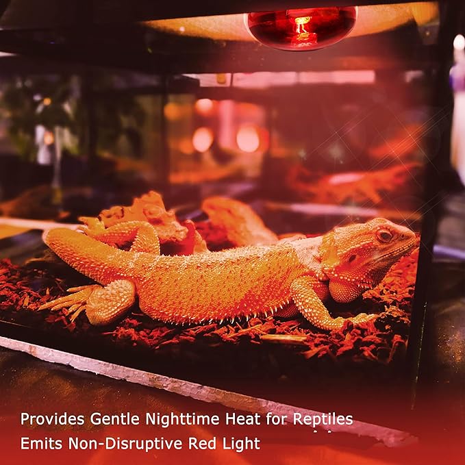 100W UVA Infrared Heat Lamp Bulb, Red Basking Spot Light for Lizard, Leopard Gecko, Turtle, and Chicks, High-Performance Red Heat Emitter for Reptile Tanks, Chicken Brooders & Terrariums