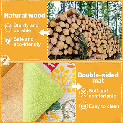 Upgraded Guinea Pig Castle, Sturdy Wooden Guinea Pig Hideout, Small Animal House Bed Hut Habitats with Stairs, Easy to Assemble for Hamsters Bunny Chinchillas Playing Hiding