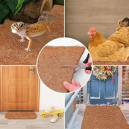 10Pcs Reptile Substrate Mat Carpet Chicken Nest Mat 30 * 30cm Natural Coconut Fiber Pet Mat Substrate Liner Terrarium Planter Liner for Lizard Turtle Snake Gecko Bearded Dragon Tortoise