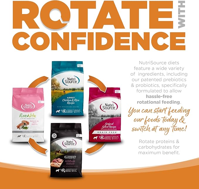 NutriSource Adult Dry Dog Food, Lamb Meal and Rice, 12LB