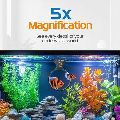 FL!PPER Flipper DeepSee Viewer 3" Nano - Coral and Fish Magnifier for Reef Tank and Freshwater Aquarium Photography and Videography - Magnetic Magnifying Glass