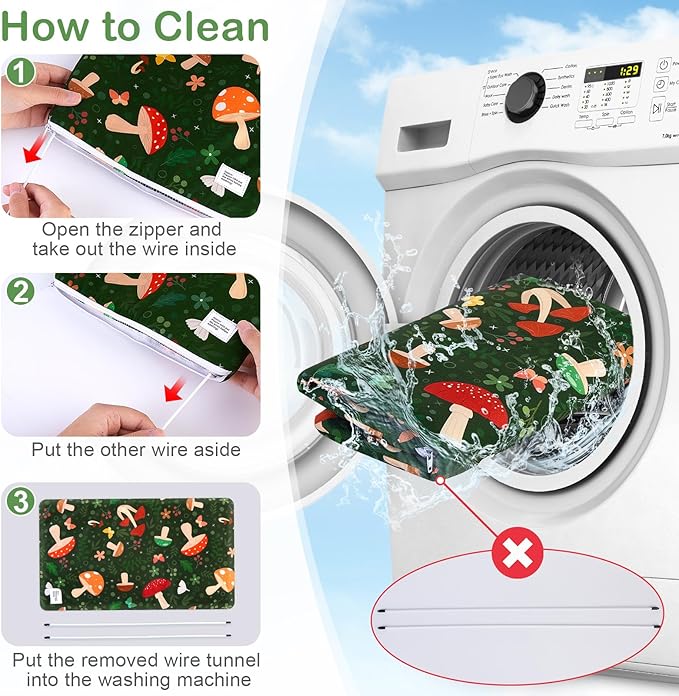 Bienbee Guinea Pig Tunnel and Hideout - Washable Rabbit Style Bunny House - Small Animal Forest-Themed Mushrooms