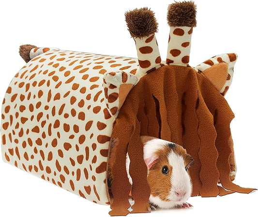 Guinea Pig Tunnel House - Small Animal Hideout Tube Cage House for Hamster Rat Mice Parrot Chinchilla Hedgehog Flying Squirrel - Playing Sleeping Resting Fleece Warm Bed Plush Nest Habitats