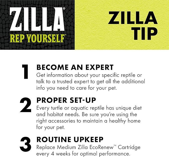 Zilla EcoRenew Filter Cartridges Aquatic Reptile Internal Filter with SmartClean Technology 20G, 3-Pack