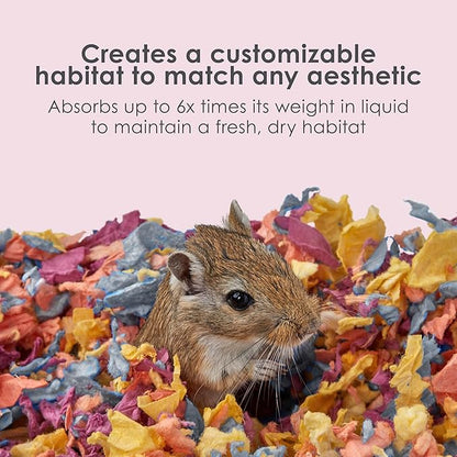 Kaytee Clean & Cozy Colors, Small Animal Bedding with Extreme Odor Control, Kaleidoscope, 49.2 Liters