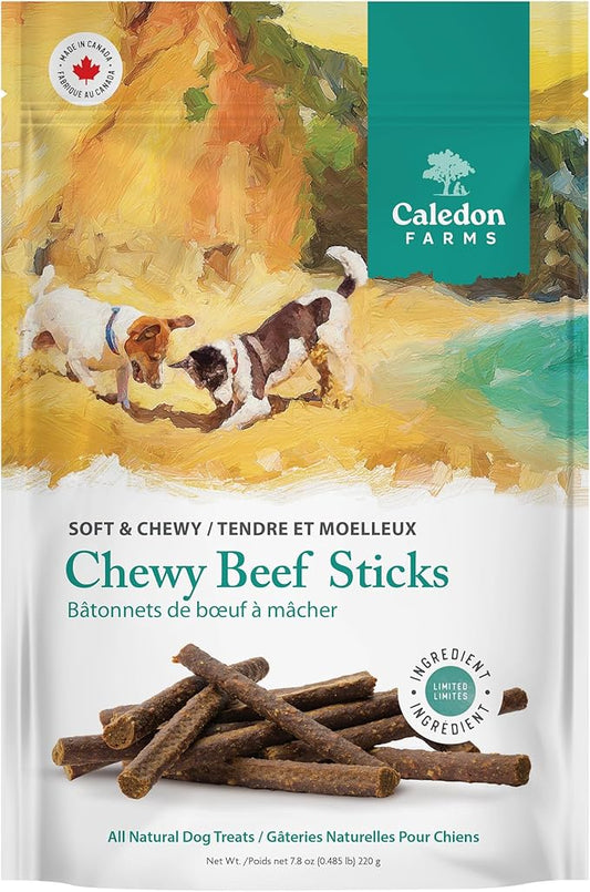 Caledon Farms Chewy Beef Sticks Dog Treats: 220G/7.8OZ