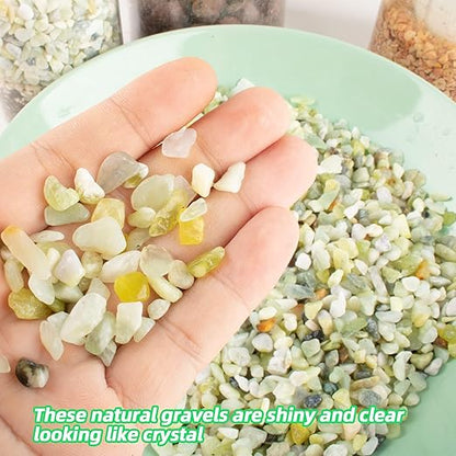 CJGQ 2.4lb Natural Gravel for Aquarium Succulents Bonsai Terrarium Fish Tank,1/5" Decorative Stone for Plants Indoor