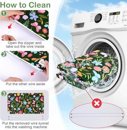 Bienbee Guinea Pig Tunnel and Hideout, Washable Small Animal Tunnel for Bunny Rabbits, Forest-Themed Butterflies