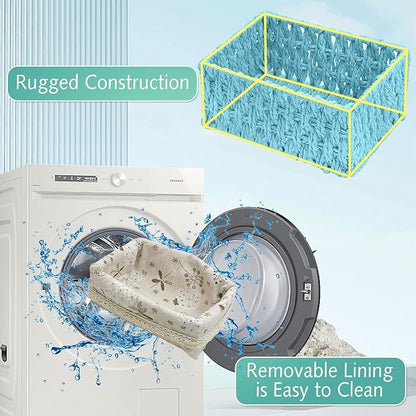 kathson Bird Nest Parrot House Birds Sleeping Bed Straw Weave All Season Hanging Hammock Bird Bed Snuggle Hut Birdcage Accessories for Parakeets Budgies Cockatiels Conures Quaker Parrot(Blue)