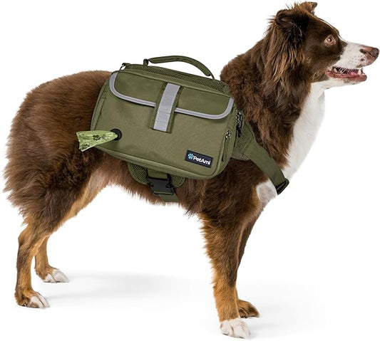 PetAmi Dog Backpack for Medium & Large Dogs, Saddle Bag for Dogs to Wear for Hiking, Pet Backpack Harness Dog Pack with Reflective Side Pockets for Walking Running