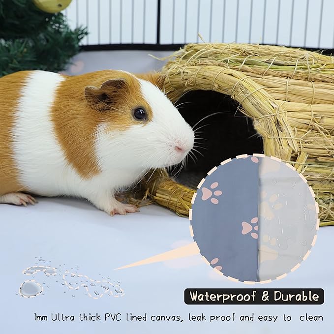 CHEGRON Guinea Pig Cages 8 Sq Ft Expandable C&C Cage Habitats for 2 Small Animal Pet Playpen Metal Grids Indoor Rabbit Fence Hedgehog Cage with PVC Bottom, 48 x 24 x 15.7 inch, 12 Panels