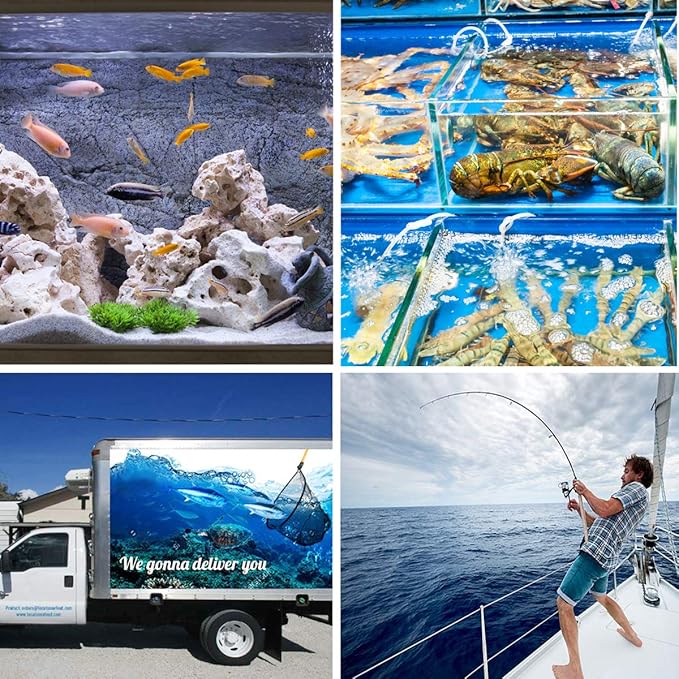 KEDSUM Aquarium Air Pump, USB Rechargeable Fish Aerator Pump with Accessories for 0-60 Gallons, Portable Fish Tank Bubbler, Used for Outdoor-Fishing, Power Outages and Emergency