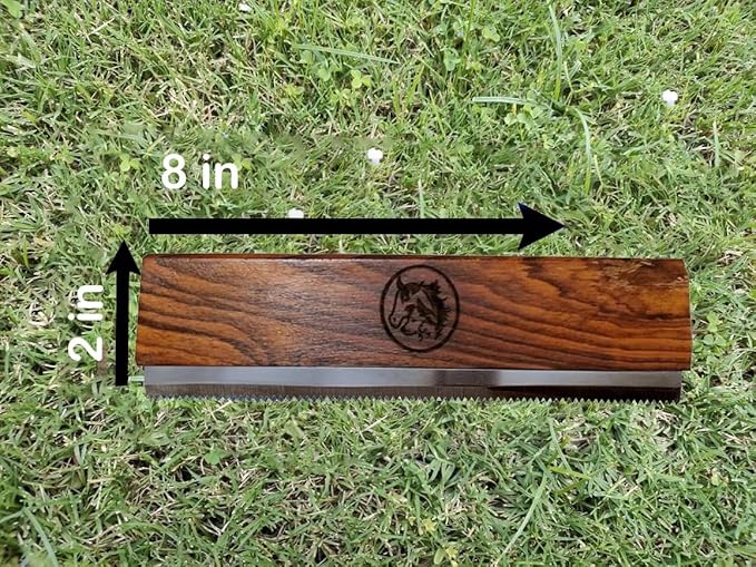 Original Deshedding Grooming Tools for Horse, Cats & Dogs Easy Ergonomic Wooden Handle Professional Brush Grooming Tool, Remove painlessly 95 Percent of Lose Hair Fur & Dirt (8 inch)