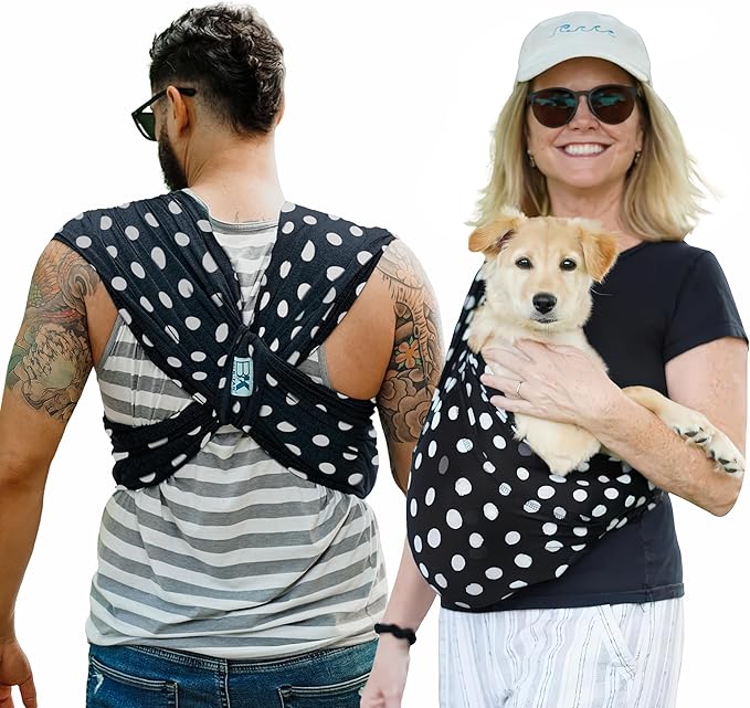 Pet K'tan Dog Sling Carrier: Hands Free for Small Dogs - #1 Pet Travel Accessory & Gift -Bond with New Puppy-Cats & Small Animals- Safe Durable Soft - Anti-Anxiety-Sized for the Human (see size chart)